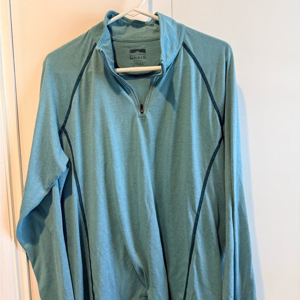 Orvis Teal Long-Sleeve Quarter-Zip Top